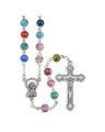 MULTI-COLORED GLASS SPECKLED BEAD ROSARY 